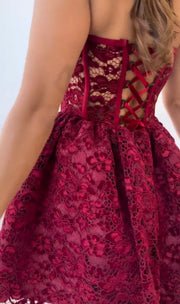 Tight Strapless Sexy Lace Dress