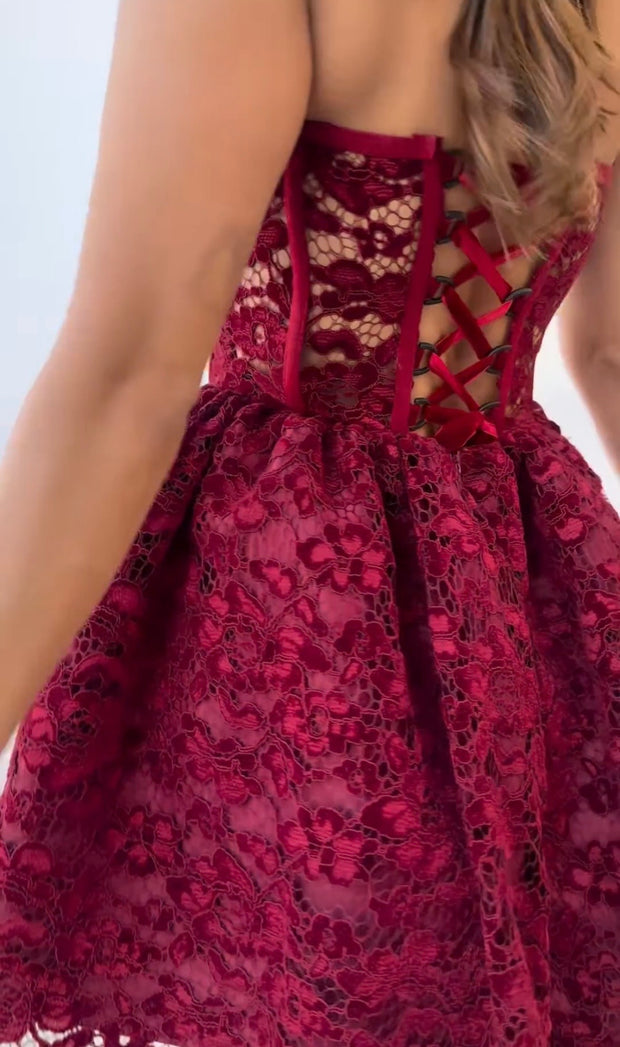 Tight Strapless Sexy Lace Dress