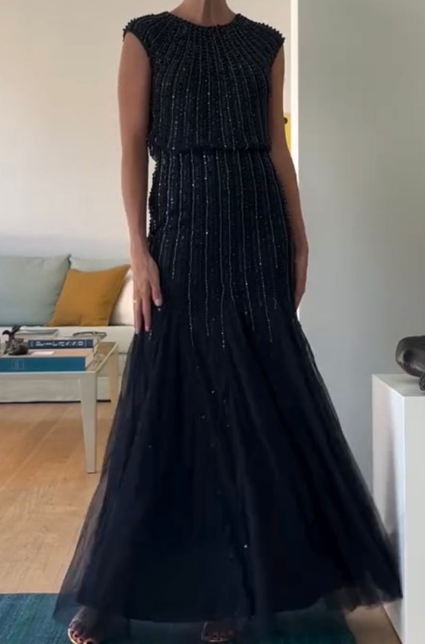 Graceful and Fashionable Beaded Mesh Dress