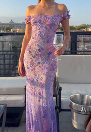 Sexy Temperament off-Neck Three-Dimensional Embroidered Girdle Dress