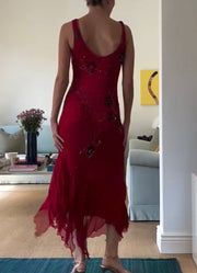 Elegant Sling Embroidery Beads Dress