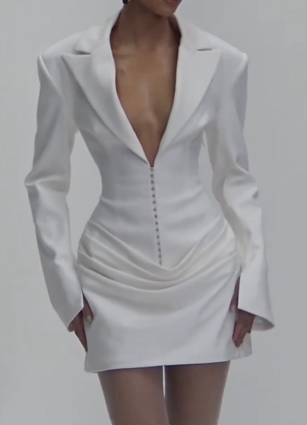 Slim Fit Long Sleeve Narrow Fashion Business Suit and Dress