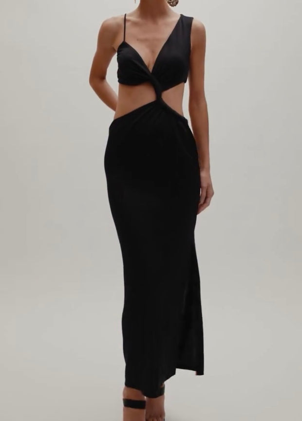 Sexy Spaghetti Straps Chest Wrap Hollow Dress