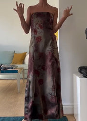 Sexy Temperament Elegant Printed Tube Top Loose Dress