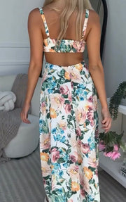 Printed Floral Dress Two-Piece Suit