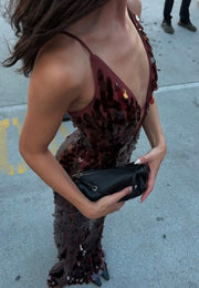 Sexy Slim-Fit Water Drop Sequined Dress