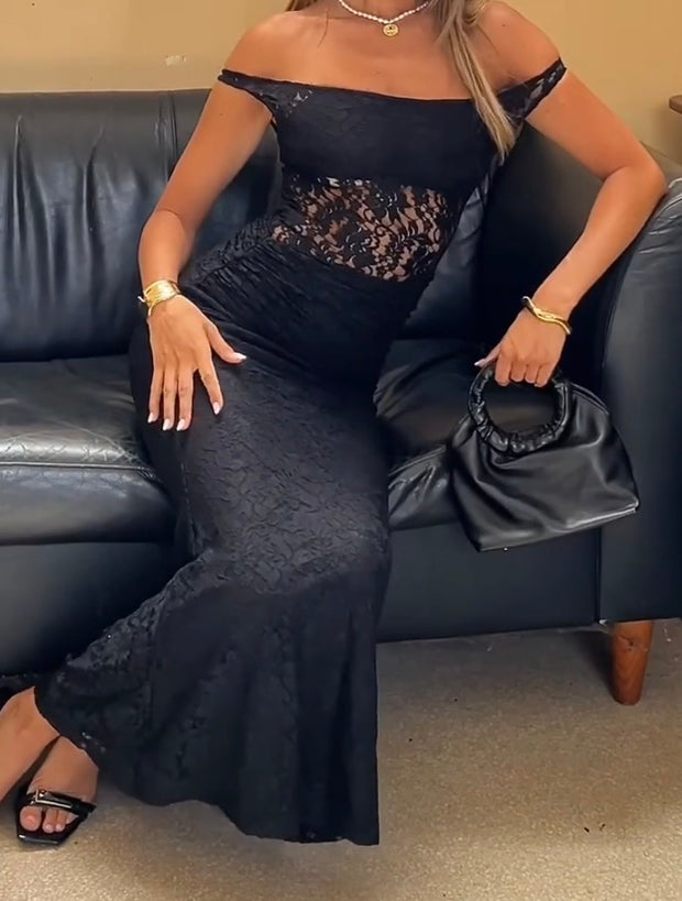 Fashion Sexy Backless See-through Sheath Dress