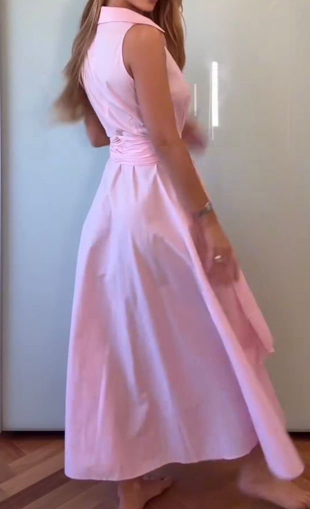 Belt Shirt Sleeveless Dress