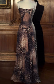 Sexy Sling Leopard Beaded Girdle Dress