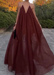 Graceful and Fashionable Halter Mesh Backless Dress