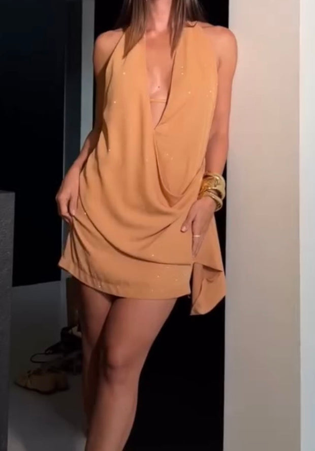 Elegant Lace-up Backless Skirt