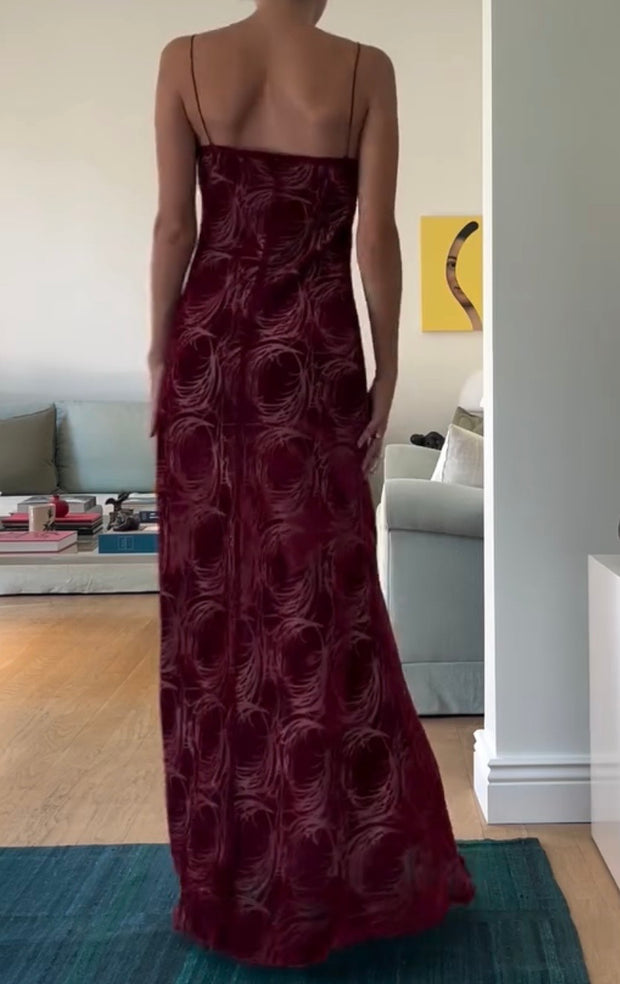 Elegant Printed round Neck Camisole Dress