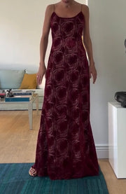 Elegant Printed round Neck Camisole Dress