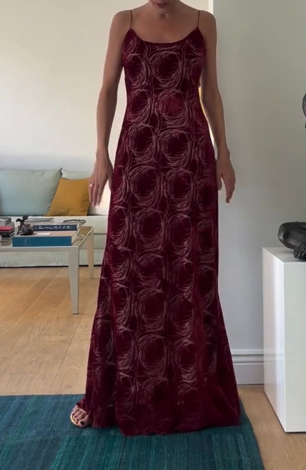 Elegant Printed round Neck Camisole Dress