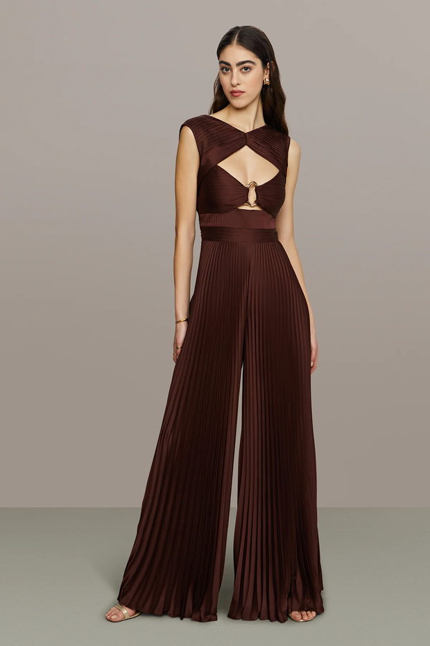 Sexy Suspender Hollow Pleated Jumpsuit