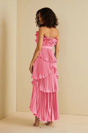 Sexy Tube Top Pleated Party Pattern Dress