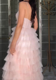 Pink Bow Suspenders Dress