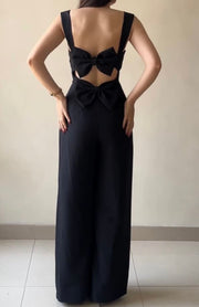 Off-Neck Sleeveless Bow Backless Jumpsuit