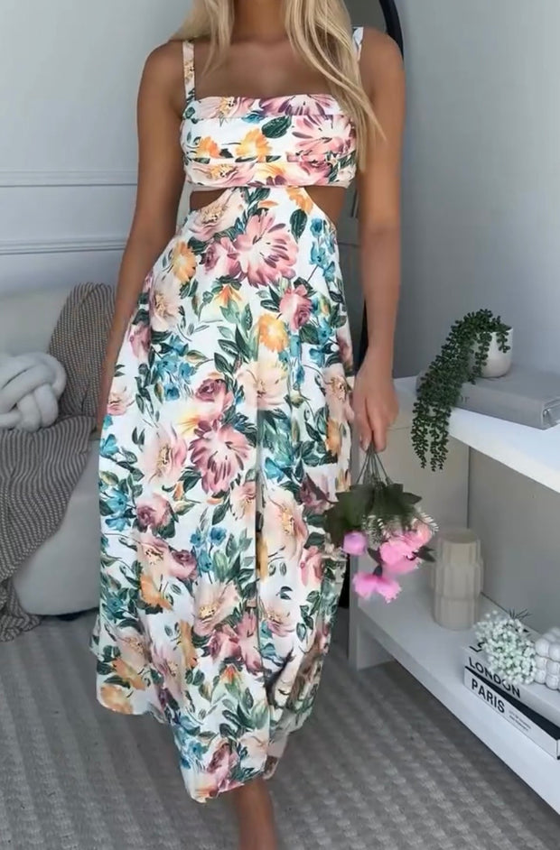 Printed Floral Dress Two-Piece Suit