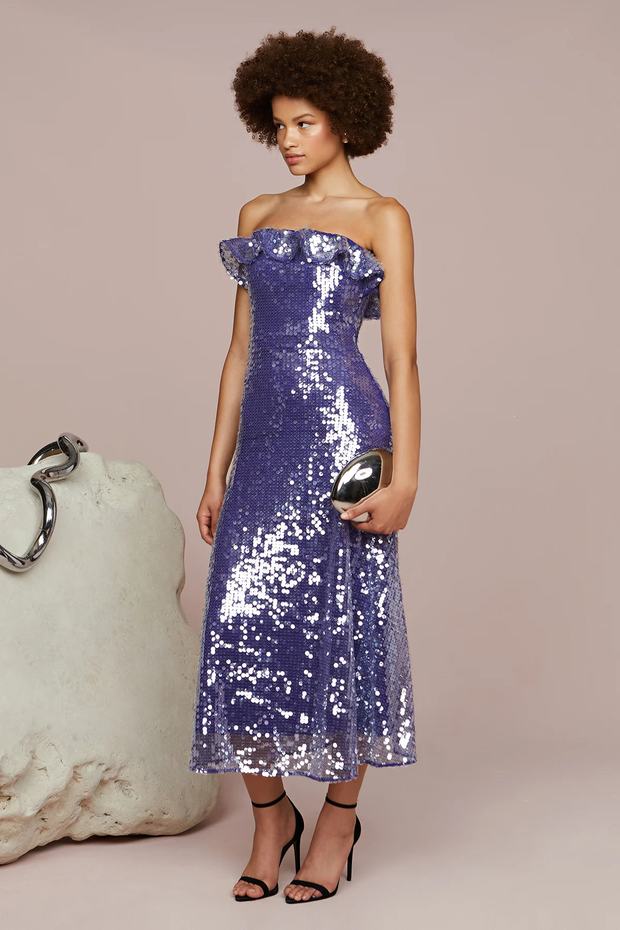 Sexy off-the-Shoulder Sequined Party Dress