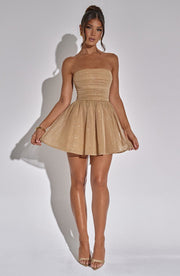 Katrina Mini Dress - Gold Sparkle